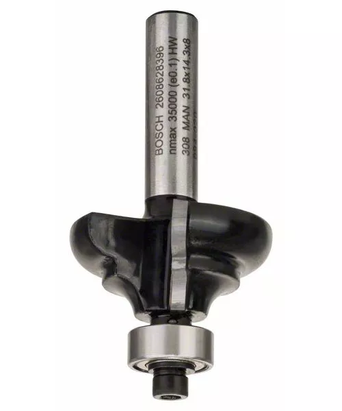 Fraise à profiler type C R=4.8mm, roulement, 2 tranchants carbur